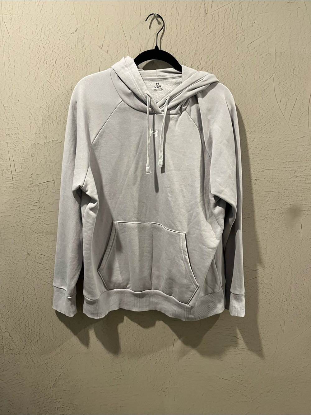 Under Armour Light Gray Hoodie with Hood and Logo